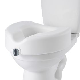Raised Toilet Seat, 350 lbs Capacity, 5-Inch Lift Height, Commode Elevated Toilet Seat Riser with Enlarged Opening for Seniors, Elderly, Handicap
